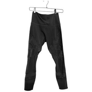 Lorna Jane Black Moto Style Leggings High Rise Activewear Size Small